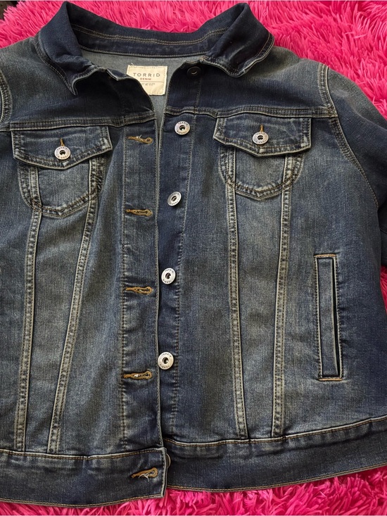torrid Jackets & Blazers - torrid Dark Wash Denim Jacket in Blue